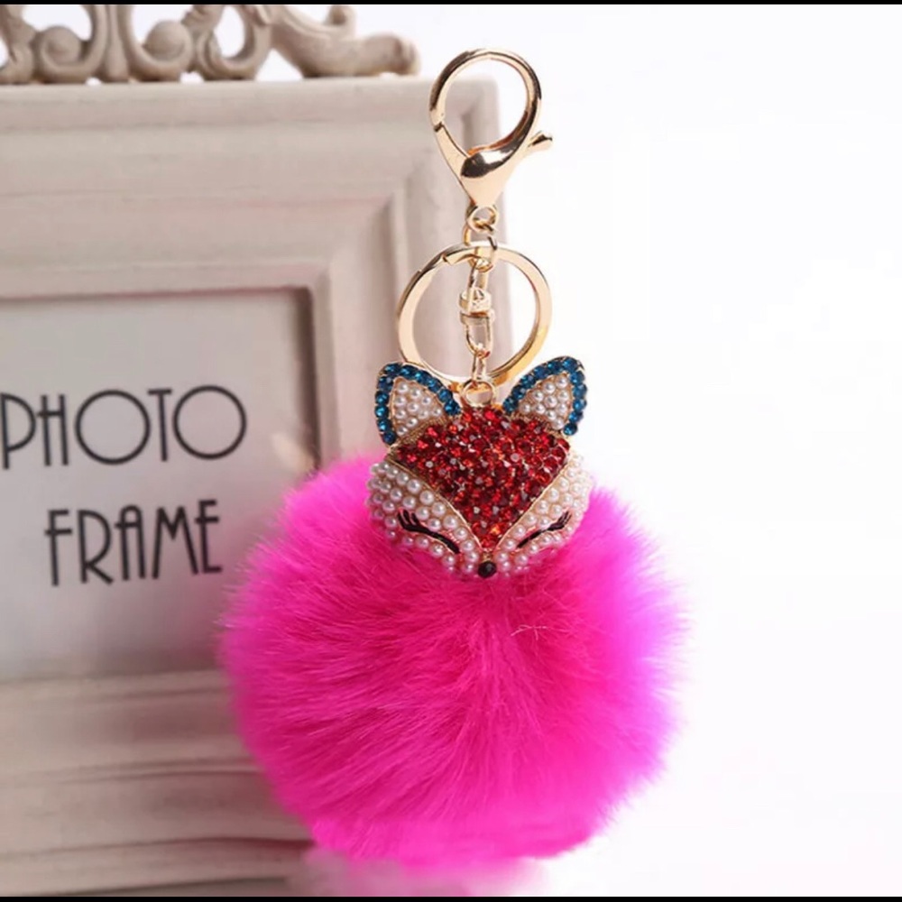 Brand New Fox PomPom Keychain